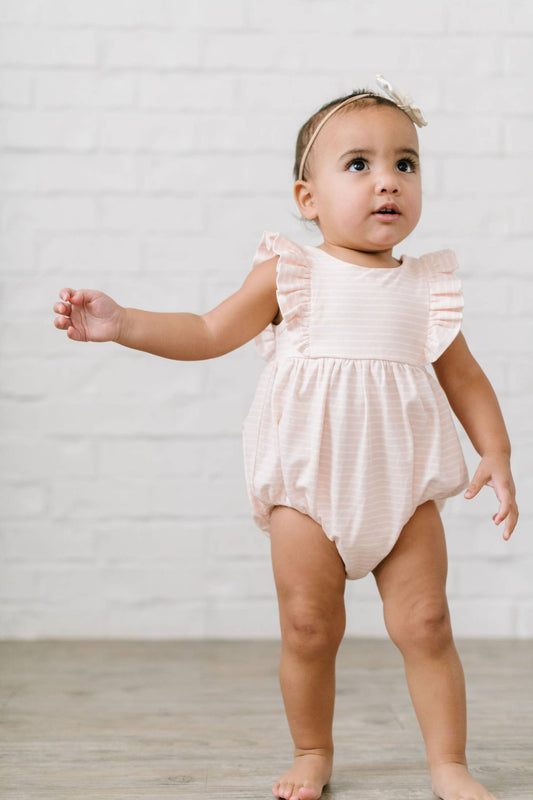 Baby Girl Amelia Romper in Candy Stripe