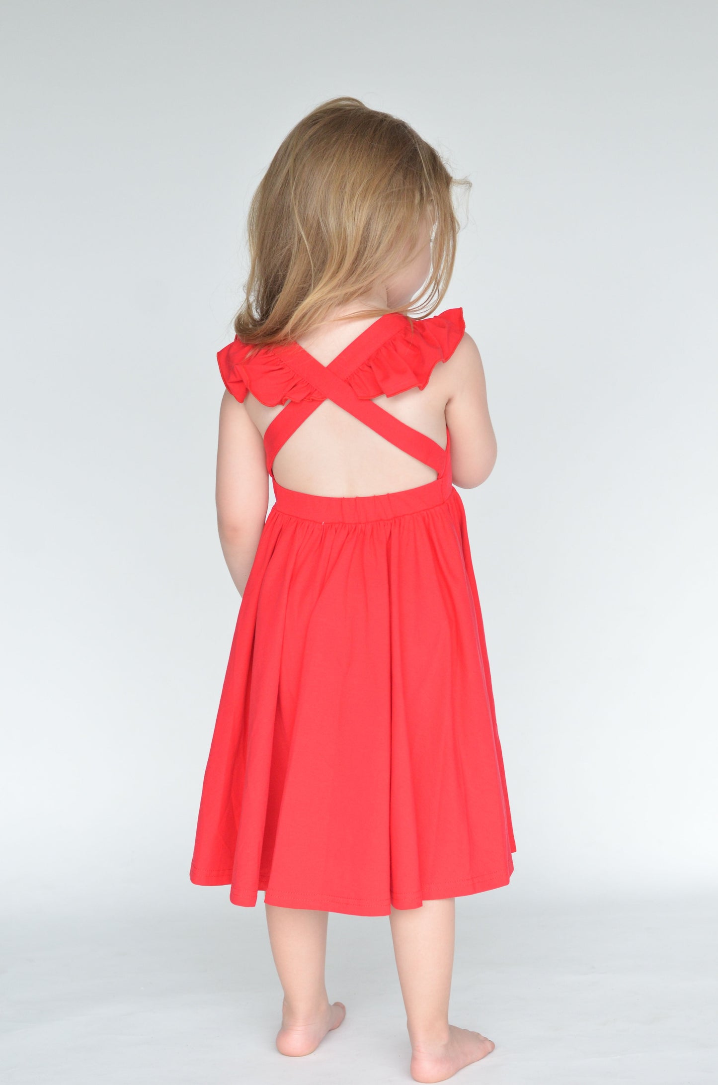 Girls Rosita Twirl Dress in Scarlet